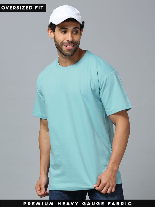 blue oversized t shirt plain